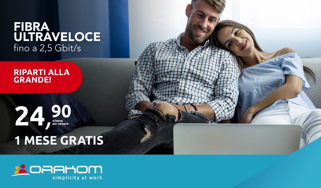 news_Promo Ottobre - Fibra Orakom a 2,5 Gbit/s: 1 mese gratis e prezzo bloccato